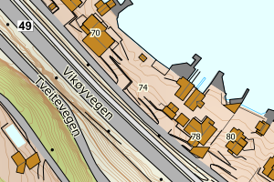 Kartbilde fra WMS-tjeneste av avviket