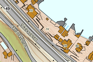 Kartbilde fra WMS-tjeneste av avviket