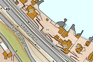 Kartbilde fra WMS-tjeneste av avviket
