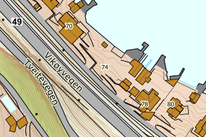 Kartbilde fra WMS-tjeneste av avviket