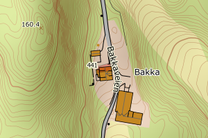 Kartbilde fra WMS-tjeneste av avviket