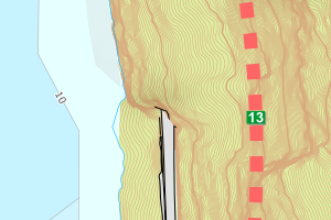 Kartbilde fra WMS-tjeneste av avviket