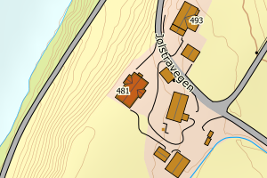 Kartbilde fra WMS-tjeneste av avviket