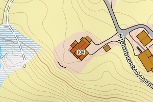 Kartbilde fra WMS-tjeneste av avviket