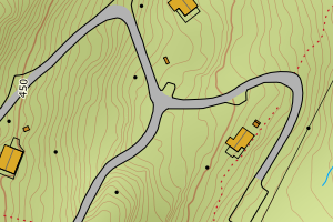 Kartbilde fra WMS-tjeneste av avviket