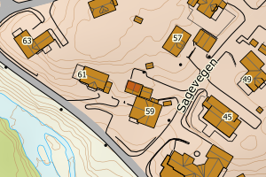 Kartbilde fra WMS-tjeneste av avviket