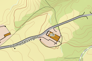 Kartbilde fra WMS-tjeneste av avviket