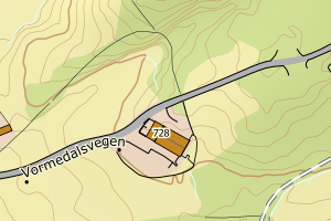 Kartbilde fra WMS-tjeneste av avviket