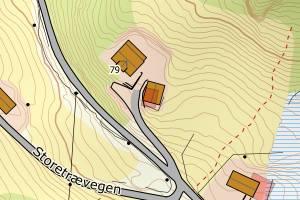 Kartbilde fra WMS-tjeneste av avviket