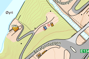 Kartbilde fra WMS-tjeneste av avviket