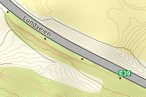Kartbilde fra WMS-tjeneste av avviket