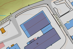 Kartbilde fra WMS-tjeneste av avviket