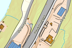 Kartbilde fra WMS-tjeneste av avviket