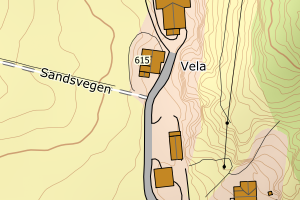 Kartbilde fra WMS-tjeneste av avviket