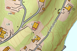 Kartbilde fra WMS-tjeneste av avviket