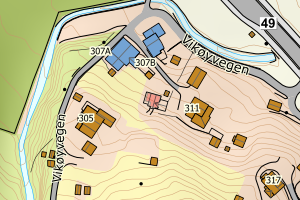 Kartbilde fra WMS-tjeneste av avviket