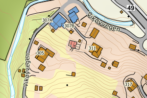 Kartbilde fra WMS-tjeneste av avviket