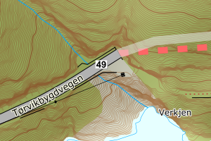Kartbilde fra WMS-tjeneste av avviket