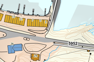 Kartbilde fra WMS-tjeneste av avviket