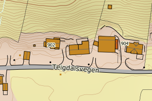 Kartbilde fra WMS-tjeneste av avviket