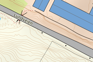 Kartbilde fra WMS-tjeneste av avviket