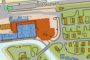 Kartbilde fra WMS-tjeneste av avviket