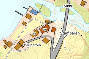 Kartbilde fra WMS-tjeneste av avviket