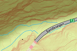 Kartbilde fra WMS-tjeneste av avviket