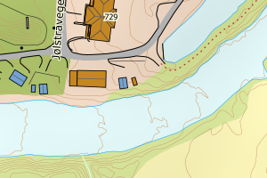 Kartbilde fra WMS-tjeneste av avviket