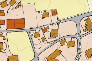 Kartbilde fra WMS-tjeneste av avviket