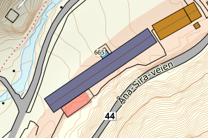 Kartbilde fra WMS-tjeneste av avviket