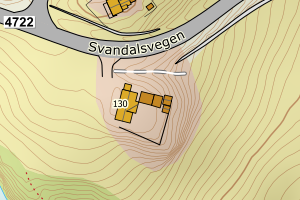 Kartbilde fra WMS-tjeneste av avviket