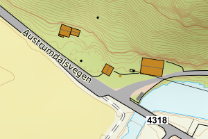 Kartbilde fra WMS-tjeneste av avviket