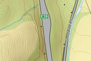 Kartbilde fra WMS-tjeneste av avviket