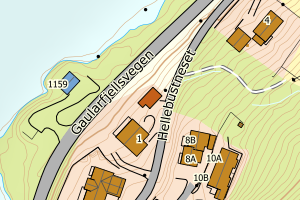 Kartbilde fra WMS-tjeneste av avviket