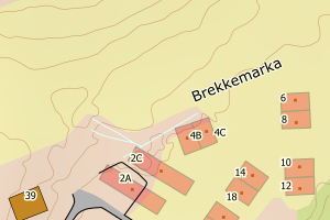 Kartbilde fra WMS-tjeneste av avviket