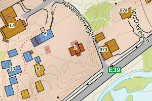 Kartbilde fra WMS-tjeneste av avviket