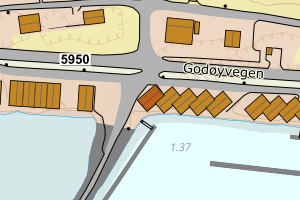 Kartbilde fra WMS-tjeneste av avviket