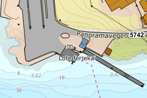 Kartbilde fra WMS-tjeneste av avviket