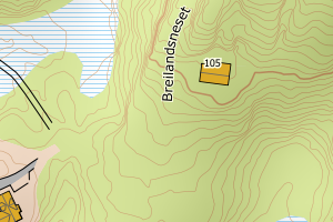 Kartbilde fra WMS-tjeneste av avviket
