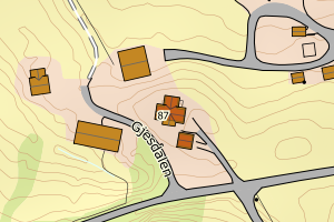 Kartbilde fra WMS-tjeneste av avviket