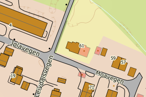 Kartbilde fra WMS-tjeneste av avviket