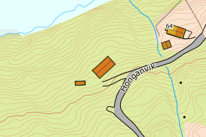 Kartbilde fra WMS-tjeneste av avviket