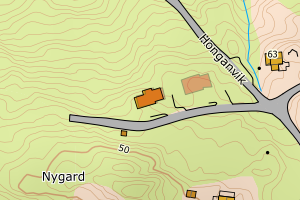 Kartbilde fra WMS-tjeneste av avviket