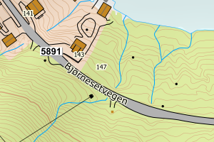 Kartbilde fra WMS-tjeneste av avviket