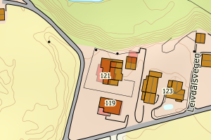 Kartbilde fra WMS-tjeneste av avviket