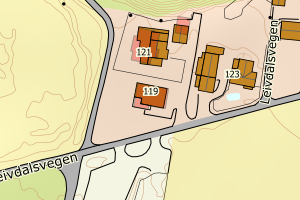 Kartbilde fra WMS-tjeneste av avviket
