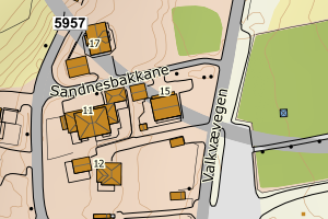 Kartbilde fra WMS-tjeneste av avviket