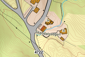 Kartbilde fra WMS-tjeneste av avviket