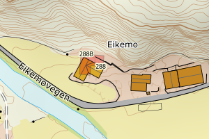 Kartbilde fra WMS-tjeneste av avviket